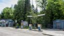 film set small old gas station exterior country