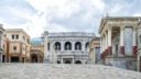 film location backlot set roman square monument buildings