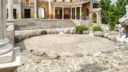 roman film set pond fountain thermae villa